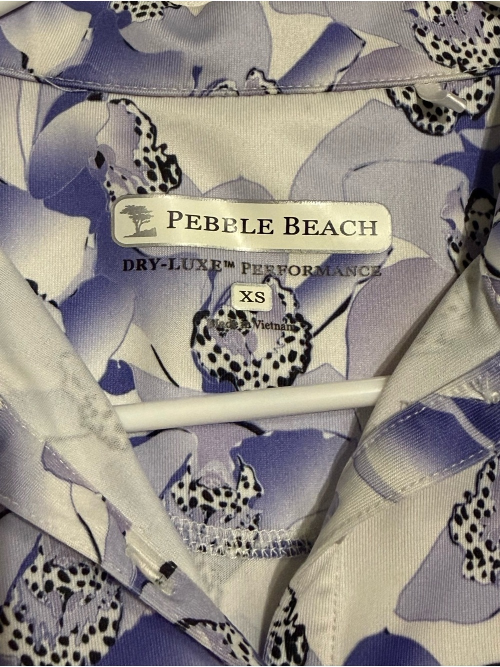Pebble Beach Lavender and White Floral Button-Down Top